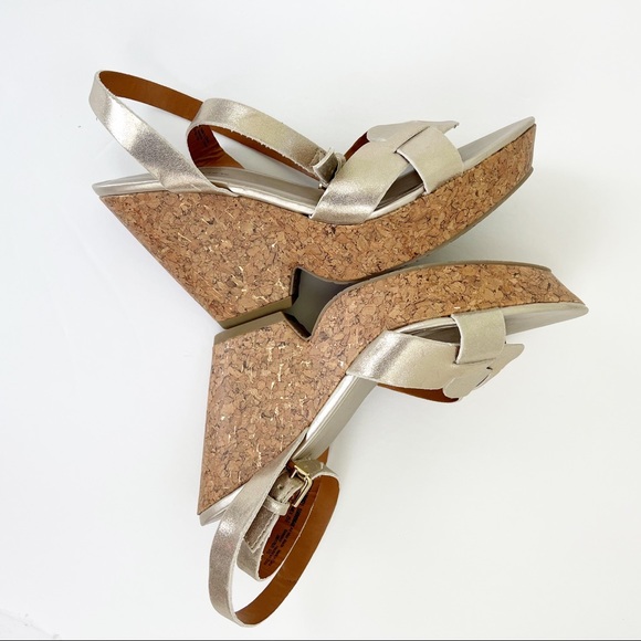 FADED GLORY | Silver Strappy Wedge Espadrilles | 8.5 - Picture 2 of 9